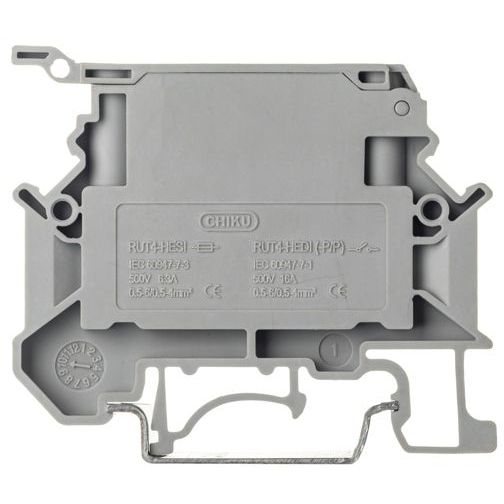 Клемма для предохранителя винтовой зажим 2 точки подключения 4кв.мм сер. DKC TUR-4-HESI