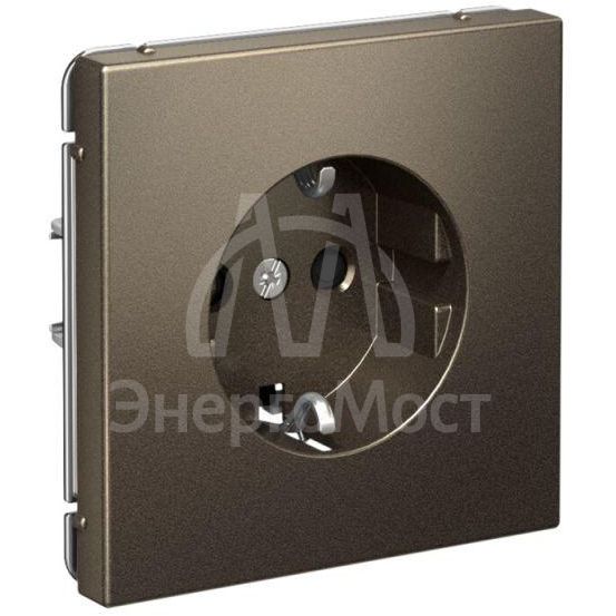 Розетка ArtGallery 16А с заземл. со шторками быстрозажим. клем. механизм мокко SE GAL000645S
