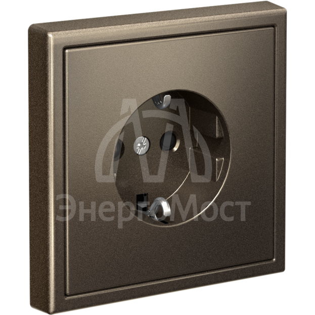 Розетка ArtGallery 16А с заземл. со шторками быстрозажим. клем. механизм мокко SE GAL000645S