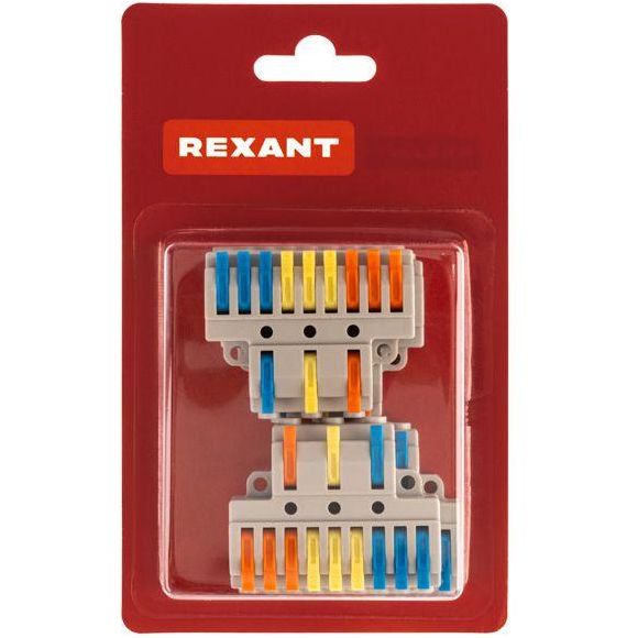 Клемма СМК 3х3 проходная разветвительная 3 полюса с монтажной площадкой (1 ввод 3 вывода на полюс) (уп.4шт) Rexant 07-5232-04