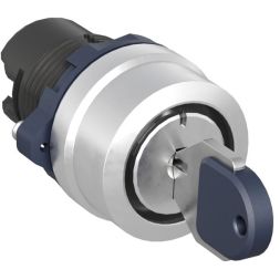 Головка переключателя с ключом на 3 положения с фиксацией стандартная ручка алюм. черн. DKC M22S-KL3A