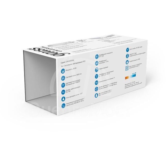 Светильник светодиодный UNIVERSAL 36Вт 6500К IP65 3630лм 1170х60х55 линейный с возможностью соединения в линию матов. GAUSS 843425336