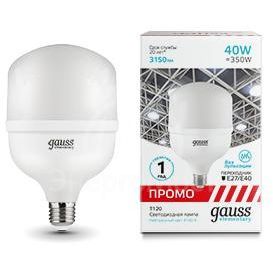 Лампа светодиодная Elementary T120 40Вт 4000К E40 3150лм Promo Gauss 60424