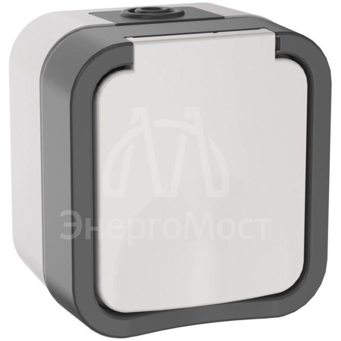 Розетка 1-м ОП TORS 16А IP55 TS220 с заземл. с крышкой бел. IEK TS-R16-16-55-K41