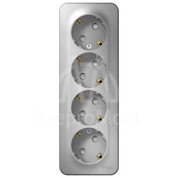 Розетка 4-м ОП BLANCA 16А 250В защ. шторки с заземл. изол. пласт. алюм. SchE BLNRA011413