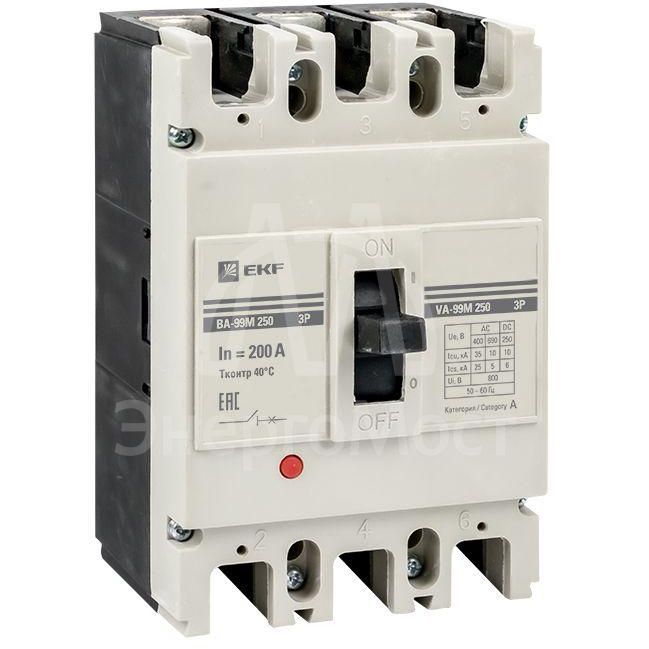 Выключатель автоматический 3п 250/200А 35кА ВА-99М PROxima EKF mccb99-250-200m
