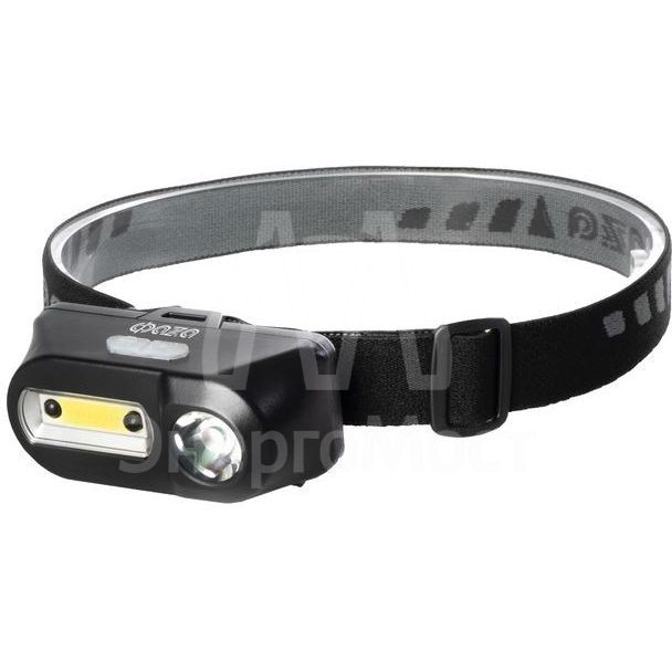 Фонарь налобный AccuFH6-L3W/L3W 3Вт COB + 2Вт XPE 2 независим. источника с 3 режимами: ярк./экономичн./мигающ. IP44 регулир. угол наклона датчик движения каабель USB-microUSB в компл. ФАZА 5035645