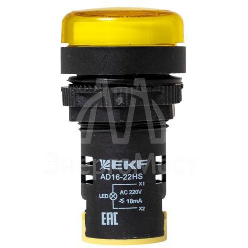 Матрица светодиодная AD16-22HS желт. EKF ledm-ad16-o