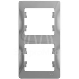 Рамка 2-м Glossa верт. алюм. SchE GSL000306