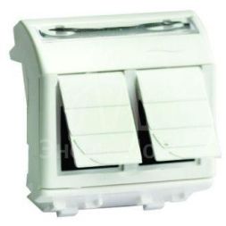 Розетка компьютерная 2-м СП Brava 2мод. RJ45 5e бел. DKC 76656B