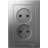 Розетка 2-м AtlasDesign 16А без заземл. в сборе сталь SchE ATN000920