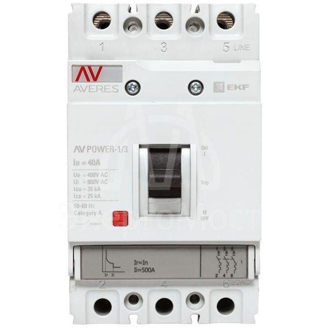 Выключатель автоматический 3п 40А 35кА AV POWER-1/3 TR AVERES EKF mccb-13-40-TR-av