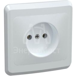 Розетка 1-м СП Вега РС10-2-ВБ без заземл. контакта и защ. штор 10А бел. IEK ERV10-K01-10-DM