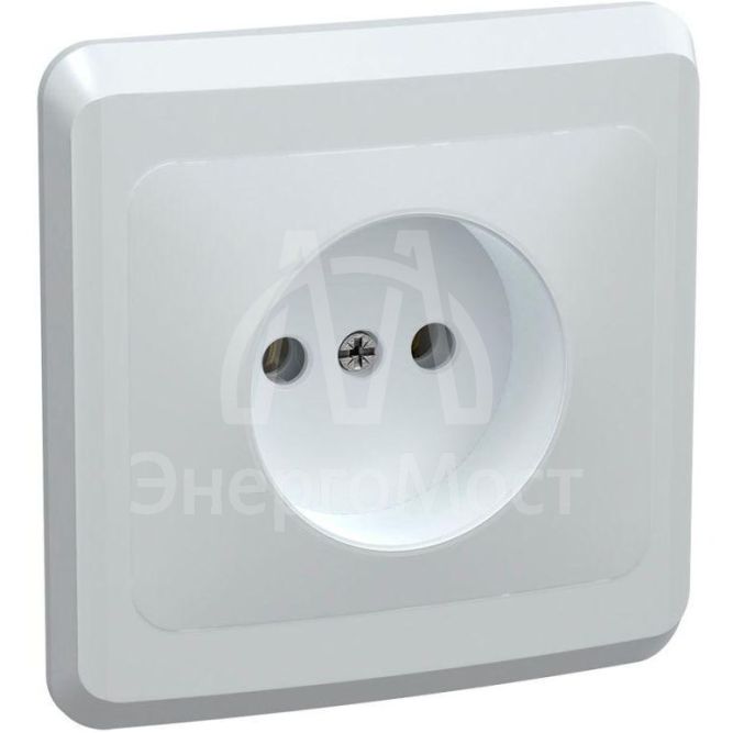 Розетка 1-м СП Вега РС10-2-ВБ без заземл. контакта и защ. штор 10А бел. IEK ERV10-K01-10-DM