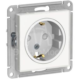 Механизм розетки 1-м СП AtlasDesign Art 16А IP20 с заземл. защ. шторки бел. SchE ATN200145