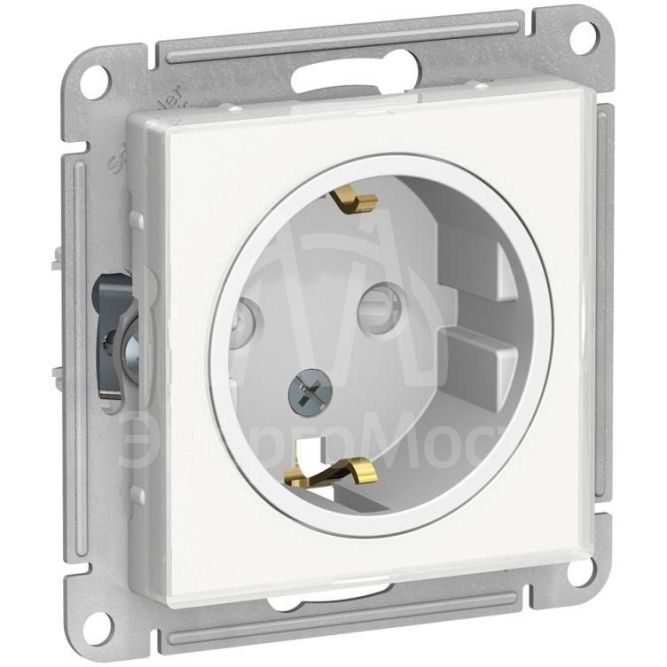 Механизм розетки 1-м СП AtlasDesign Art 16А IP20 с заземл. защ. шторки бел. SchE ATN200145