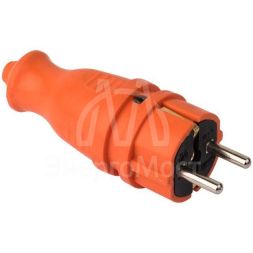 Вилка прямая 230В 2P+PE 16А IP44 каучук оранж. PROxima EKF RPS-011-16-230-44-ro