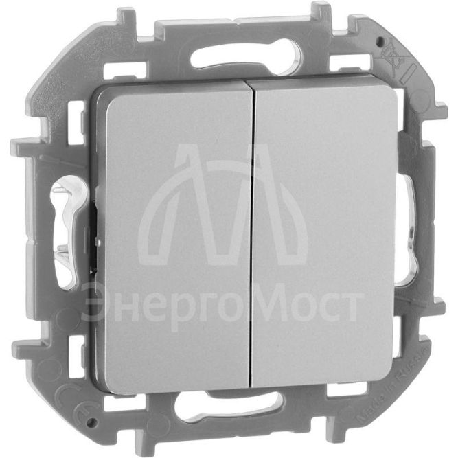 Выключатель 2-кл. Inspiria 250В 10AX алюм. Leg 673622