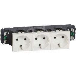 Механизм розетки 3-м СП Mosaic New 6мод. для кабель-канала DLP с заземл. бел. Leg 077403