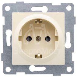 Розетка 1-м СП Ugra 16А 250В с заземл. защ. шторки механизм беж. GUSI С11Р4-003