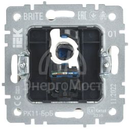 Розетка компьютерная СП RJ45 кат.6 BRITE РК11-БрБ бел. IEK BR-K10-2-K01