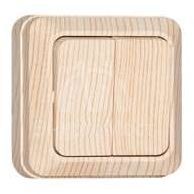 Выключатель 2-кл. ОП Олимп 10А IP20 сосна UNIVersal 5560834