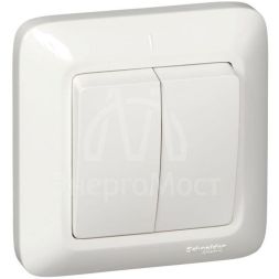 Выключатель 2-кл. СП Прима 6А IP20 250В бел. (розн. упак.) SchE S56-043-BI