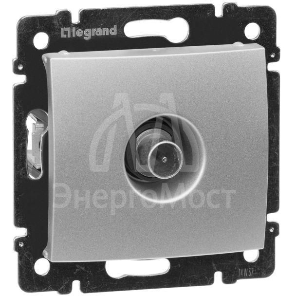 Розетка телевизионная проходная TV СП Valena 14дБ 2400МГц механизм алюм. Leg 770131