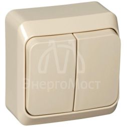 Выключатель 2-кл. ОП Этюд 10А IP20 крем. SchE BA10-002K