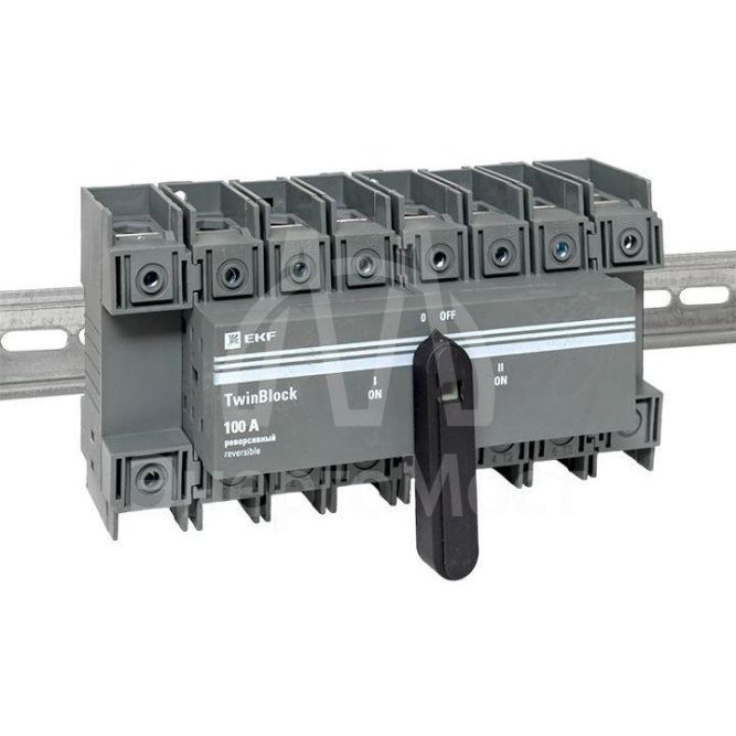 Рубильник 4п 100А реверсивный с рукояткой для прямой установки TwinBlock EKF tb-s-100-4p-rev