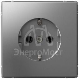 Розетка ArtGallery 16А с заземл. механизм сталь SE GAL000943