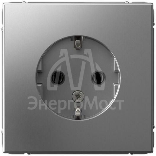 Розетка ArtGallery 16А с заземл. механизм сталь SE GAL000943