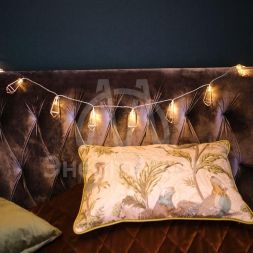 Гирлянда светодиодная &amp;quot;Кристаллы бронзовые&amp;quot; 1.5м 10LED тепл. бел. 0.1Вт IP20 провод ПВХ прозр. элементы питания 2хAA (не в компл.) Neon-Night 304-019