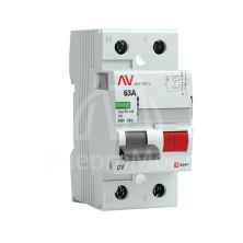 Выключатель дифференциального тока (УЗО) 2п 63А 30мА тип AC DV AVERES EKF rccb-2-63-30-ac-av