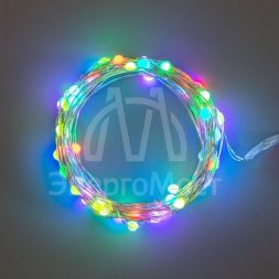 Гирлянда &amp;quot;Роса&amp;quot; 10м 100 LED RGB IP44 на батарейках 3хАА с пультом 8 режимов Neon-Night 303-259