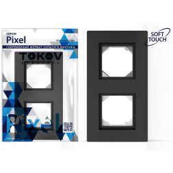 Рамка 2-м Pixel IP44 карбон TOKOV ELECTRIC TKE-PX-RM2-C14-IP44