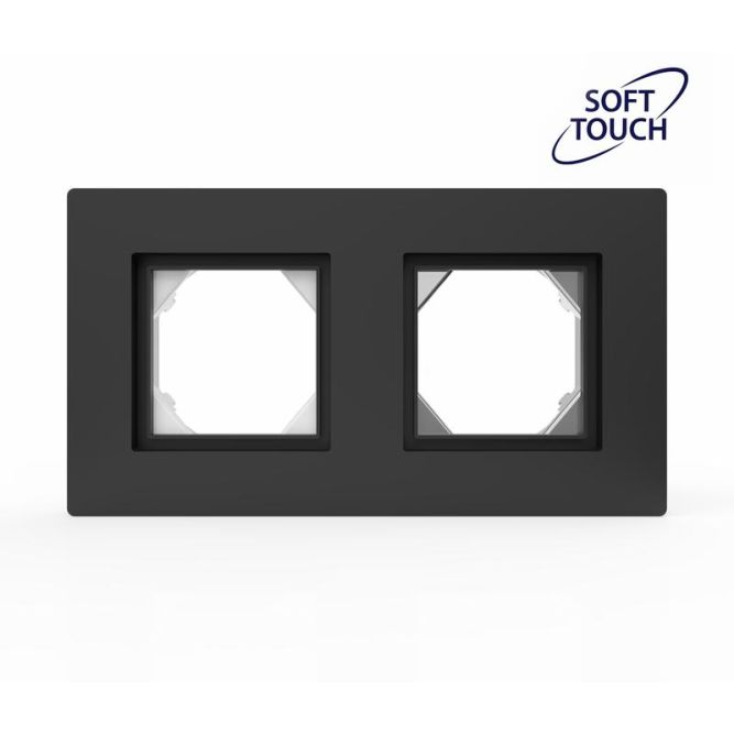 Рамка 2-м Pixel IP44 карбон TOKOV ELECTRIC TKE-PX-RM2-C14-IP44