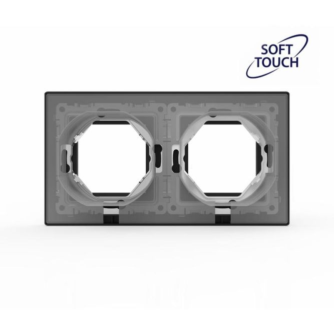 Рамка 2-м Pixel IP44 карбон TOKOV ELECTRIC TKE-PX-RM2-C14-IP44