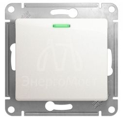 Механизм переключателя проходного 1-кл. СП Glossa 10А IP20 (сх. 6а) 10AX с подсветкой перламутр. SchE GSL000663