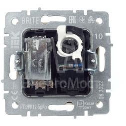 Розетка компьютерная + телевизионная 2-м Brite РТВ/РК12-БрКр RJ45 кат.5E + TV беж. IEK BR-AK20-1-K10