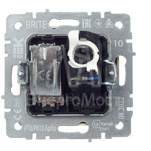 Розетка компьютерная + телевизионная 2-м Brite РТВ/РК12-БрКр RJ45 кат.5E + TV беж. IEK BR-AK20-1-K10