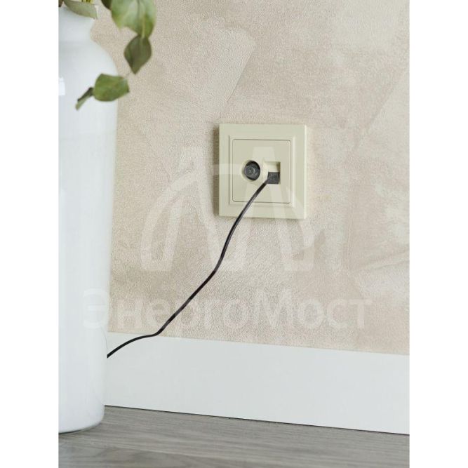 Розетка компьютерная + телевизионная 2-м Brite РТВ/РК12-БрКр RJ45 кат.5E + TV беж. IEK BR-AK20-1-K10