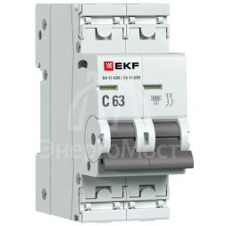 Выключатель автоматический модульный 2п 63А C 4.5кА ВА 47-63N PROxima EKF M634263C