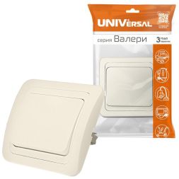 Выключатель 1-кл. СП Валери 10А IP20 сл. кость UNIVersal Б-В0021