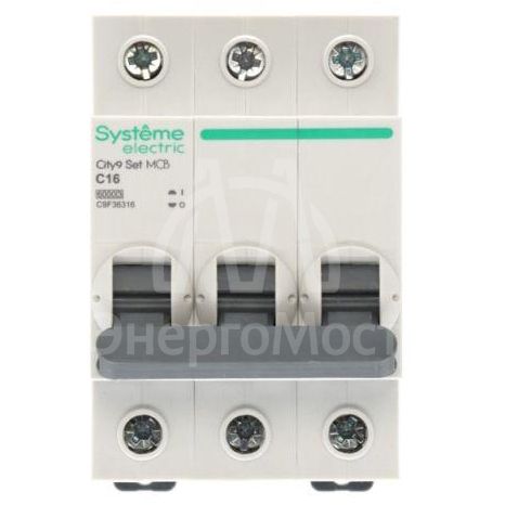 Выключатель автоматический 3п City9 Set (АВ) С 16А 6кА 400В SE C9F36316
