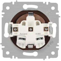 Розетка 1-м СП Accent 6-202-07 16А IP20 250В 2P+E Schuko графит Intro Б0063697