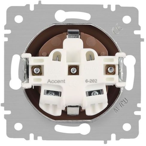 Розетка 1-м СП Accent 6-202-07 16А IP20 250В 2P+E Schuko графит Intro Б0063697