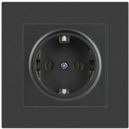 Розетка 1-м СП Accent 6-202-07 16А IP20 250В 2P+E Schuko графит Intro Б0063697