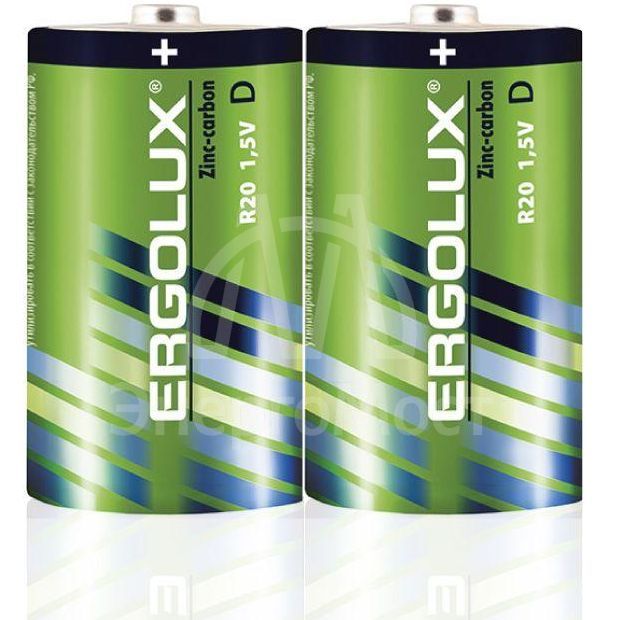 Элемент питания солевой R20 SR2 R20SR2 1.5В (уп.2шт.) Ergolux 12442