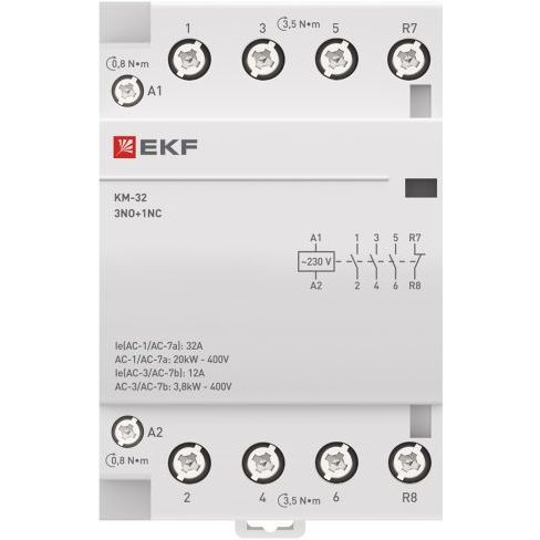 Контактор модульный КМ 32А 3NО+NC (3 мод.) EKF km-3-32-31